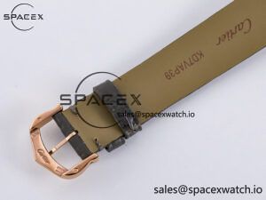 Ballon Blanc De Cartier 30mm RG DRF 1:1 Best Edition Silvered Texture Dial Diamonds Bezel on Green Leather Strap Ronda Quartz - Image 18