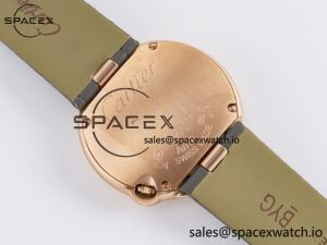 Ballon Blanc De Cartier 30mm RG DRF 1:1 Best Edition Silvered Texture Dial on Green Leather Strap Ronda Quartz - Image 15