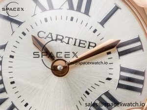 Ballon Blanc De Cartier 30mm RG DRF 1:1 Best Edition Silvered Texture Dial on Black Leather Strap Ronda Quartz - Image 9