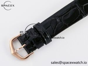 Ballon Blanc De Cartier 30mm RG DRF 1:1 Best Edition Silvered Texture Dial on Black Leather Strap Ronda Quartz - Image 16