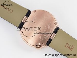 Ballon Blanc De Cartier 30mm RG DRF 1:1 Best Edition Silvered Texture Dial on Black Leather Strap Ronda Quartz - Image 14