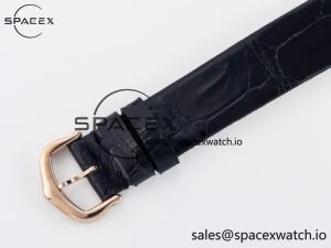 Ballon Blanc De Cartier 30mm RG DRF 1:1 Best Edition Silvered Texture Dial Diamonds Bezel on Black Leather Strap Ronda Quartz - Image 17