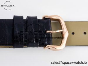 Ballon Blanc De Cartier 30mm RG DRF 1:1 Best Edition Silvered Texture Dial Diamonds Bezel on Black Leather Strap Ronda Quartz - Image 21