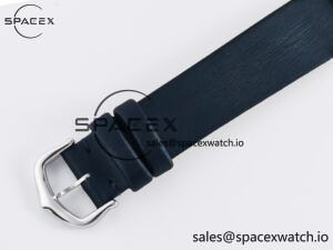 Ballon Blanc De Cartier 30mm SS DRF 1:1 Best Edition Silvered Texture Dial Diamonds Bezel on Blue Calfskin Strap Ronda Quartz - Image 16
