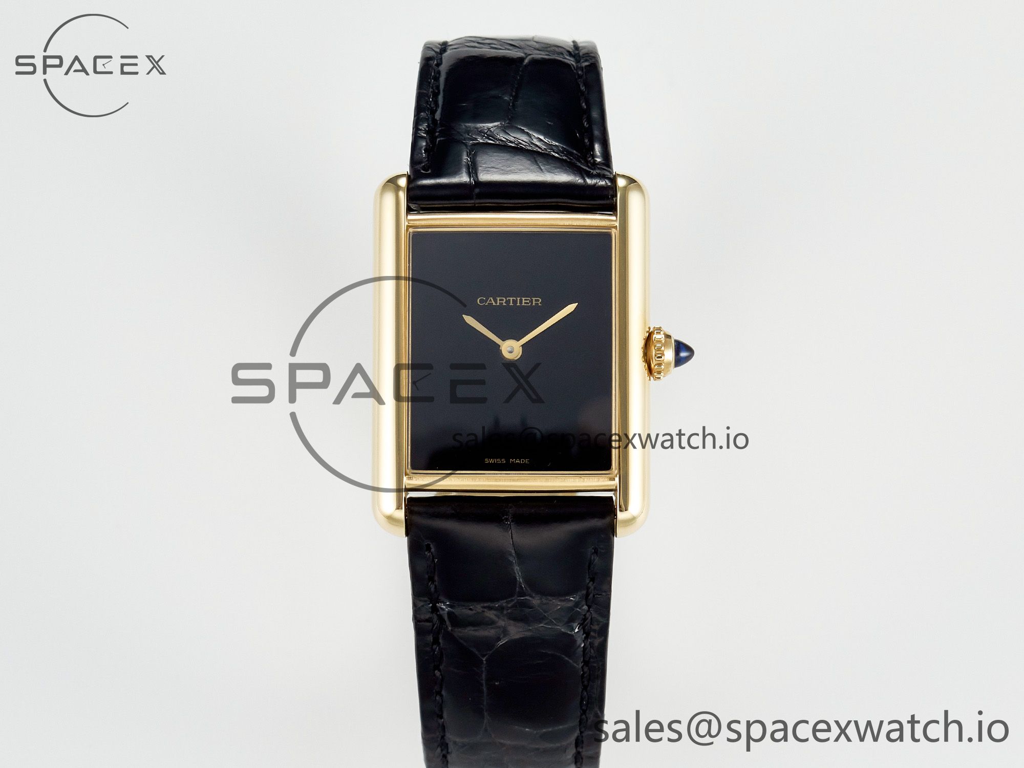 IMG_3592 拷贝 Tank Louis Cartier Large YG 33.7mm DRF 1:1 Best Edition Black Dial on Black Leather Strap Swiss Quartz - Image 1