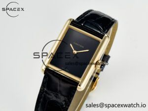 Tank Louis Cartier Large YG 33.7mm DRF 1:1 Best Edition Black Dial on Black Leather Strap Swiss Quartz - Image 4