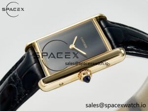 Tank Louis Cartier Large YG 33.7mm DRF 1:1 Best Edition Black Dial on Black Leather Strap Swiss Quartz - Image 5