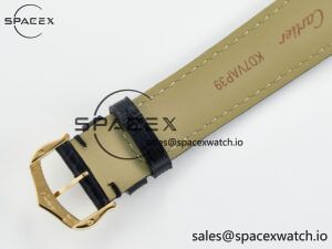 Tank Louis Cartier Large YG 33.7mm DRF 1:1 Best Edition Black Dial on Black Leather Strap Swiss Quartz - Image 17