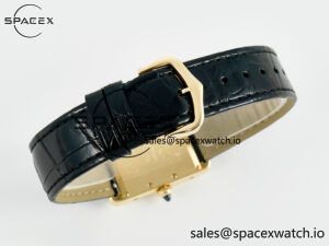 Tank Must Large YG 33.7mm DRF 1:1 Best Edition YG Dial on Black Leather Strap Swiss Quartz - Image 14