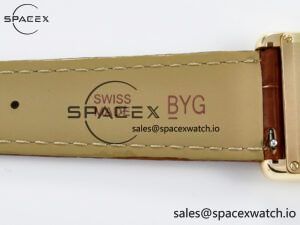 Tank Must Large YG 33.7mm DRF 1:1 Best Edition YG Dial on Brown Leather Strap Swiss Quartz - Image 20