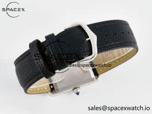 Tank Must Large SS 33.7mm DRF 1:1 Best Edition White Dial on Black Leather Strap Swiss Quartz - Image 13