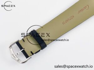 Tank Must Large SS 33.7mm DRF 1:1 Best Edition White Dial Diamonds Bezel on Black Calfskin Strap Swiss Quartz - Image 17