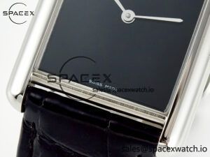 Tank Must Large SS 33.7mm DRF 1:1 Best Edition Black Dial on Black Leather Strap Swiss Quartz - Image 10