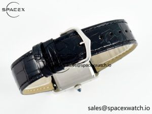 Tank Must Large SS 33.7mm DRF 1:1 Best Edition Black Dial on Black Leather Strap Swiss Quartz - Image 13