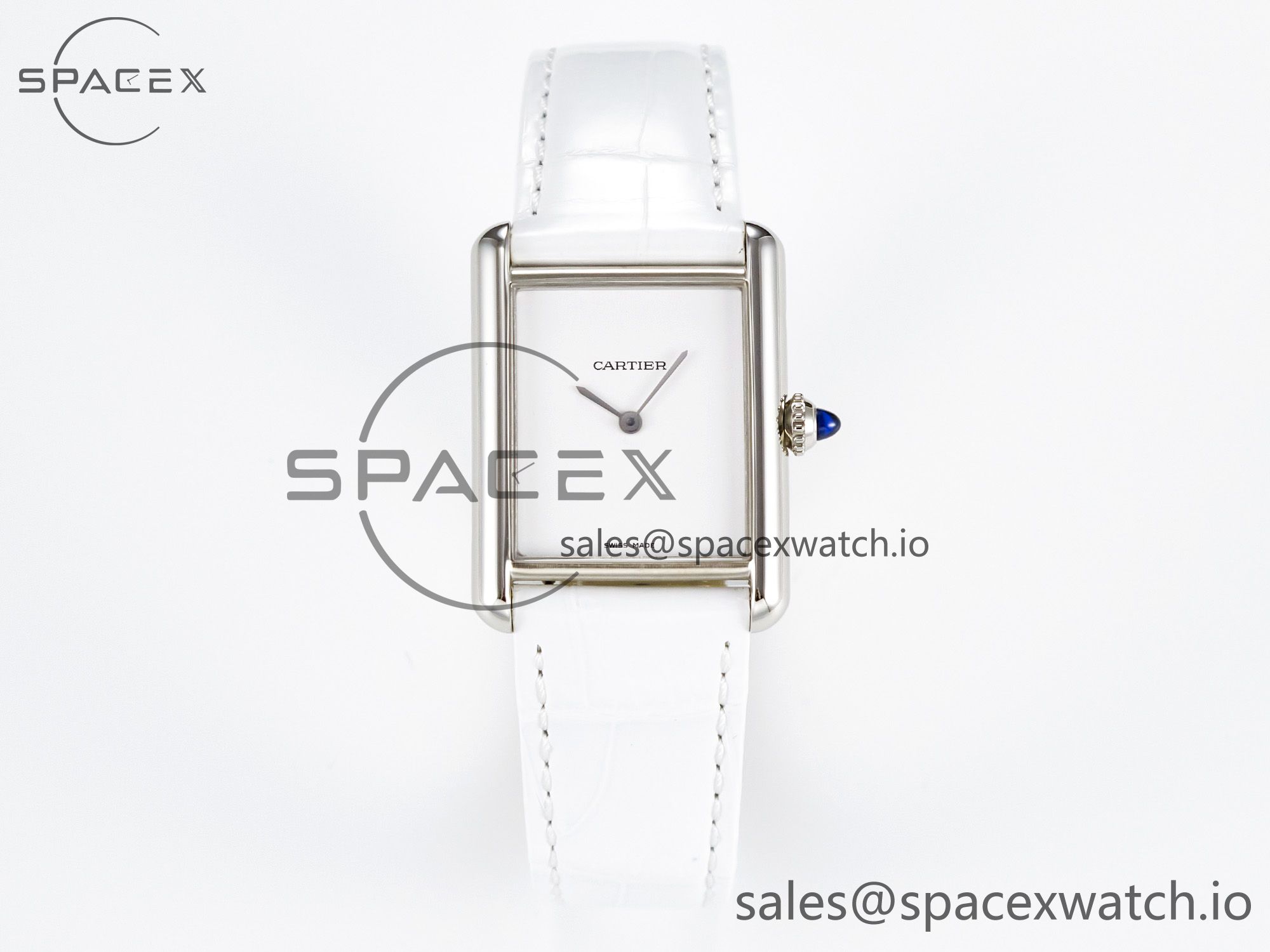 IMG_3794 拷贝 Tank Must Large SS 33.7mm DRF 1:1 Best Edition White Dial on White Leather Strap Swiss Quartz - Image 1
