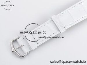 Tank Must Large SS 33.7mm DRF 1:1 Best Edition White Dial on White Leather Strap Swiss Quartz - Image 16