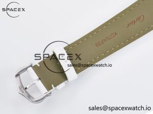 Tank Must Large SS 33.7mm DRF 1:1 Best Edition White Dial on White Leather Strap Swiss Quartz - Image 17