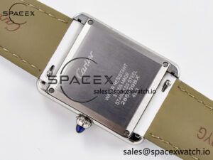 Tank Must Large SS 33.7mm DRF 1:1 Best Edition White Dial on White Leather Strap Swiss Quartz - Image 14