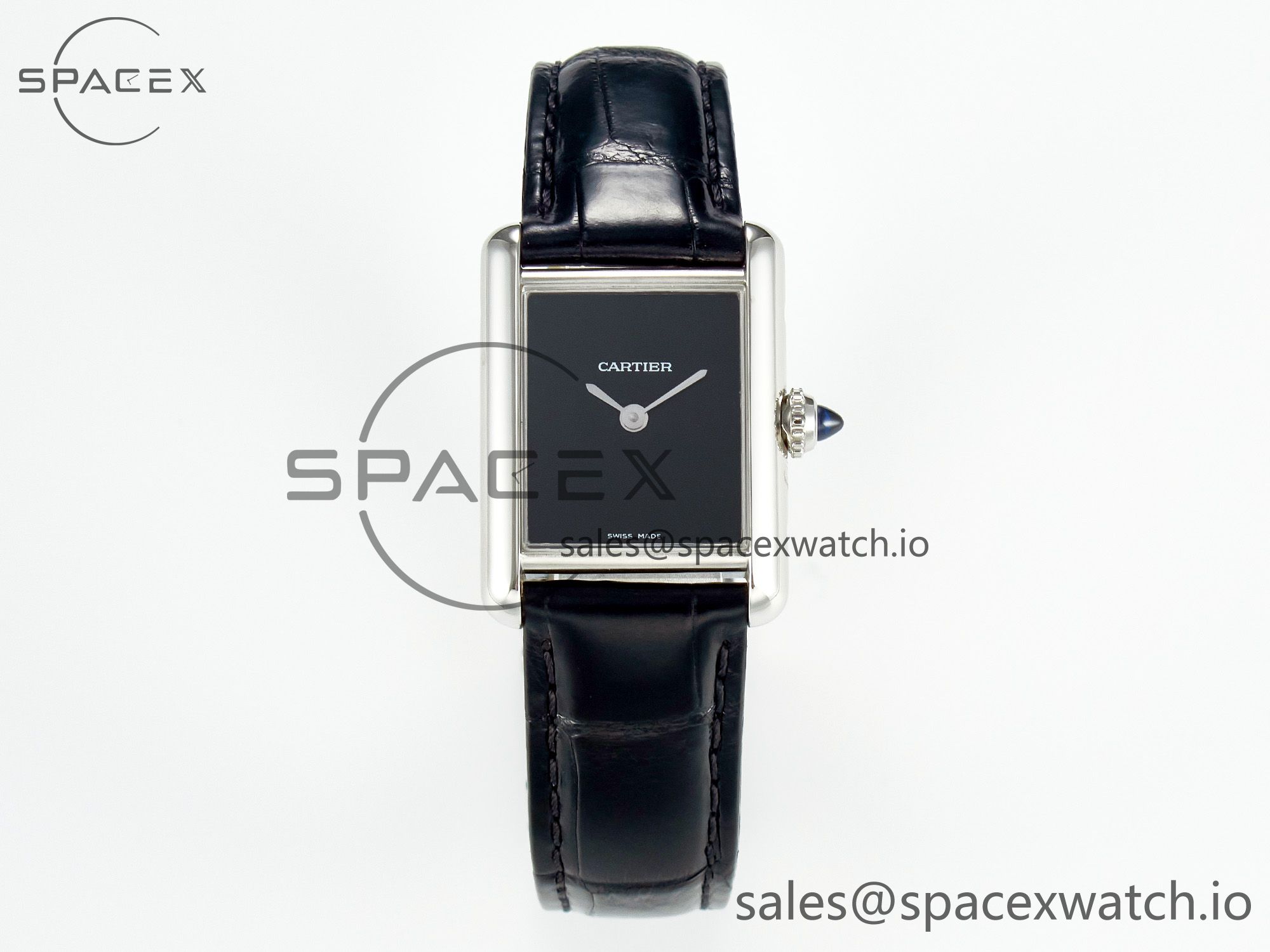 IMG_3823 拷贝 Tank Must Small SS 29mm DRF 1:1 Best Edition Black Dial on Black Leather Strap Swiss Quartz - Image 1
