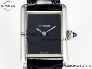 Tank Must Small SS 29mm DRF 1:1 Best Edition Black Dial on Black Leather Strap Swiss Quartz - Image 2