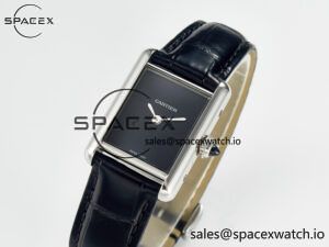 Tank Must Small SS 29mm DRF 1:1 Best Edition Black Dial on Black Leather Strap Swiss Quartz - Image 4