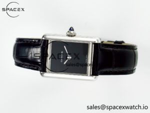 Tank Must Small SS 29mm DRF 1:1 Best Edition Black Dial on Black Leather Strap Swiss Quartz - Image 7