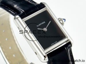 Tank Must Small SS 29mm DRF 1:1 Best Edition Black Dial on Black Leather Strap Swiss Quartz - Image 3