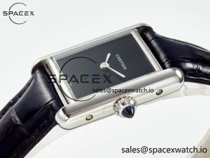 Tank Must Small SS 29mm DRF 1:1 Best Edition Black Dial on Black Leather Strap Swiss Quartz - Image 5