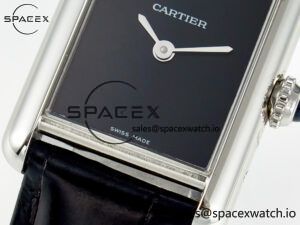 Tank Must Small SS 29mm DRF 1:1 Best Edition Black Dial on Black Leather Strap Swiss Quartz - Image 10