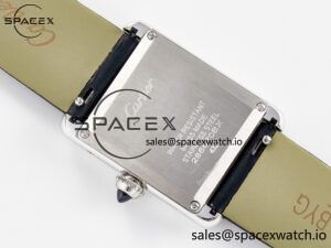 Tank Must Small SS 29mm DRF 1:1 Best Edition White Dial Diamonds Bezel on Black Calfskin Strap Swiss Quartz - Image 14