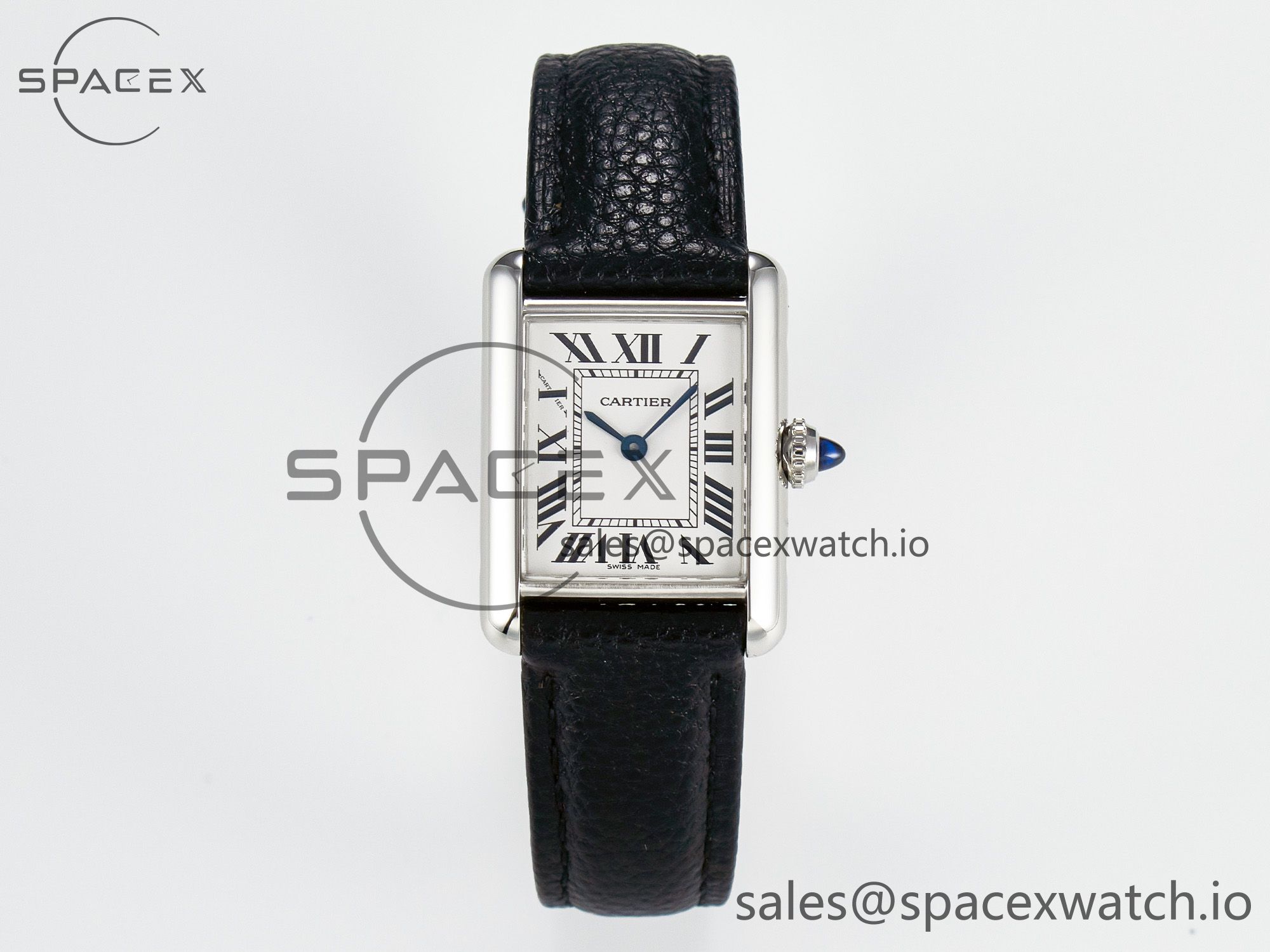 IMG_3882 拷贝 Tank Must Small SS 29mm DRF 1:1 Best Edition White Dial on Black Leather Strap Swiss Quartz - Image 1