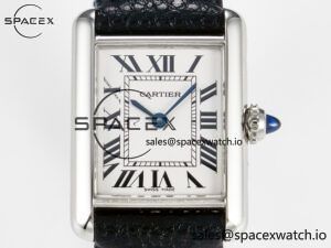 Tank Must Small SS 29mm DRF 1:1 Best Edition White Dial on Black Leather Strap Swiss Quartz - Image 2