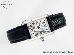 Tank Must Small SS 29mm DRF 1:1 Best Edition White Dial on Black Leather Strap Swiss Quartz - Image 8