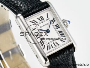 Tank Must Small SS 29mm DRF 1:1 Best Edition White Dial on Black Leather Strap Swiss Quartz - Image 3
