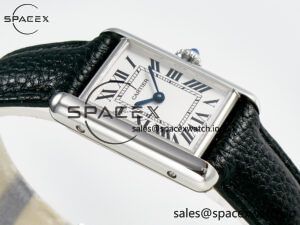 Tank Must Small SS 29mm DRF 1:1 Best Edition White Dial on Black Leather Strap Swiss Quartz - Image 6