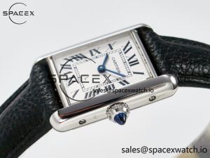 Tank Must Small SS 29mm DRF 1:1 Best Edition White Dial on Black Leather Strap Swiss Quartz - Image 5