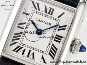 Tank Must Small SS 29mm DRF 1:1 Best Edition White Dial on Black Leather Strap Swiss Quartz - Image 9