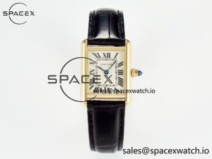 Tank Must Small YG 29mm DRF 1:1 Best Edition YG Dial on Black Leather Strap Swiss Quartz