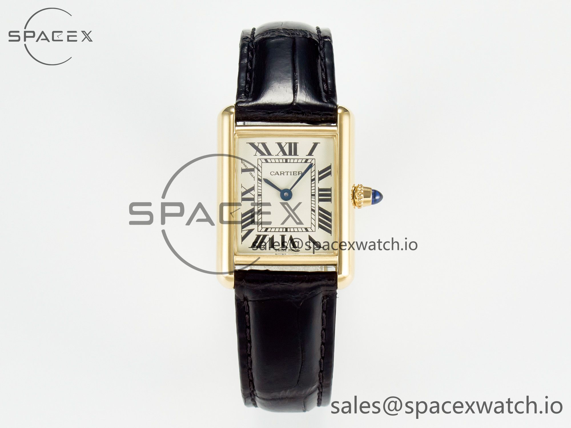 IMG_3912 拷贝 Tank Must Small YG 29mm DRF 1:1 Best Edition YG Dial on Black Leather Strap Swiss Quartz - Image 1