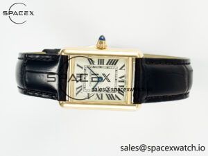Tank Must Small YG 29mm DRF 1:1 Best Edition YG Dial on Black Leather Strap Swiss Quartz - Image 7