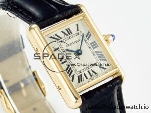 Tank Must Small YG 29mm DRF 1:1 Best Edition YG Dial on Black Leather Strap Swiss Quartz - Image 3