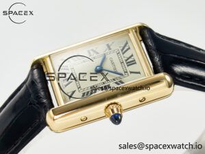 Tank Must Small YG 29mm DRF 1:1 Best Edition YG Dial on Black Leather Strap Swiss Quartz - Image 5