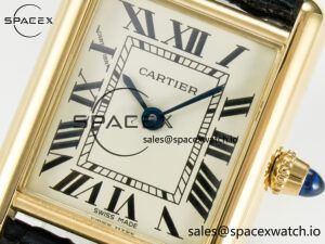 Tank Must Small YG 29mm DRF 1:1 Best Edition YG Dial on Black Leather Strap Swiss Quartz - Image 9