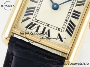 Tank Must Small YG 29mm DRF 1:1 Best Edition YG Dial on Black Leather Strap Swiss Quartz - Image 10