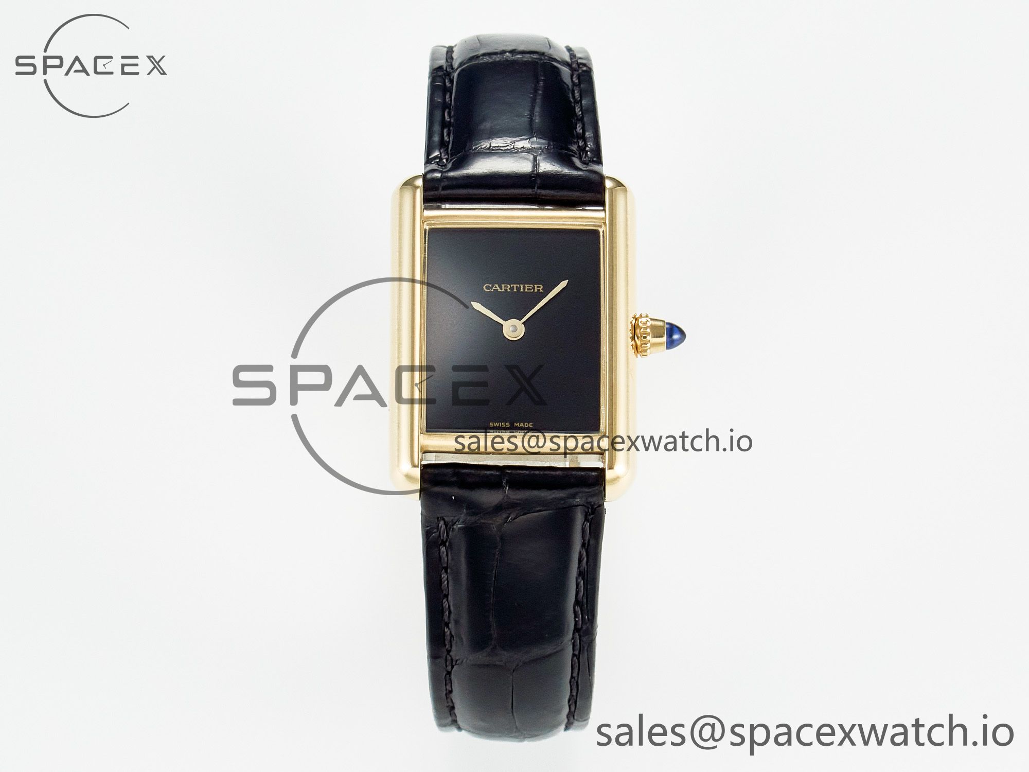 IMG_3939 拷贝 Tank Louis Cartier Small YG 29mm DRF 1:1 Best Edition Black Dial on Black Leather Strap Swiss Quartz - Image 1