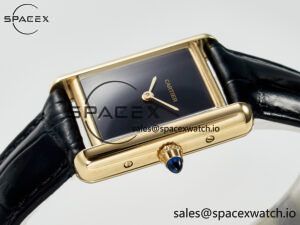 Tank Louis Cartier Small YG 29mm DRF 1:1 Best Edition Black Dial on Black Leather Strap Swiss Quartz - Image 5