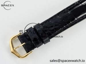 Tank Louis Cartier Small YG 29mm DRF 1:1 Best Edition Black Dial on Black Leather Strap Swiss Quartz - Image 16