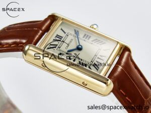Tank Must Small YG 29mm DRF 1:1 Best Edition YG Dial on Brown Leather Strap Swiss Quartz - Image 6