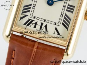 Tank Must Small YG 29mm DRF 1:1 Best Edition YG Dial on Brown Leather Strap Swiss Quartz - Image 10