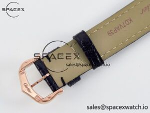 Ronde Louis Cartier 29mm RG DRF 1:1 Best Edition Sandblasted Beige Dial Diamonds Bezel on Black Leather Strap Ronda Quartz - Image 17